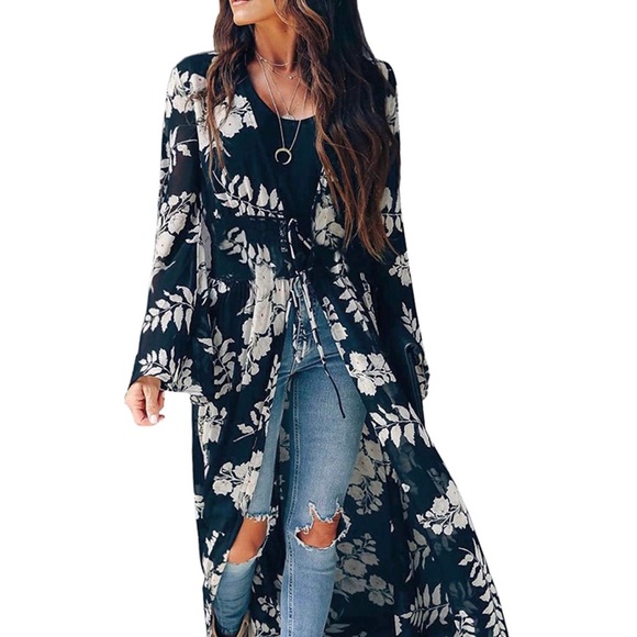CLEARANCE ⭐️ New Floral Duster/Kimono with Tie - Picture 6 of 8